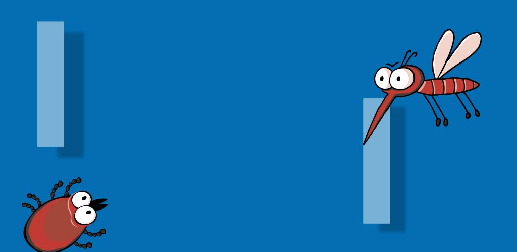 Transparent weißes I auf blauem Hintergrund.