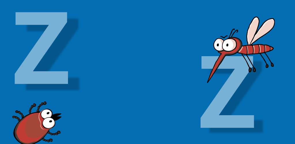 Transparent weißes Z auf blauem Hintergrund.